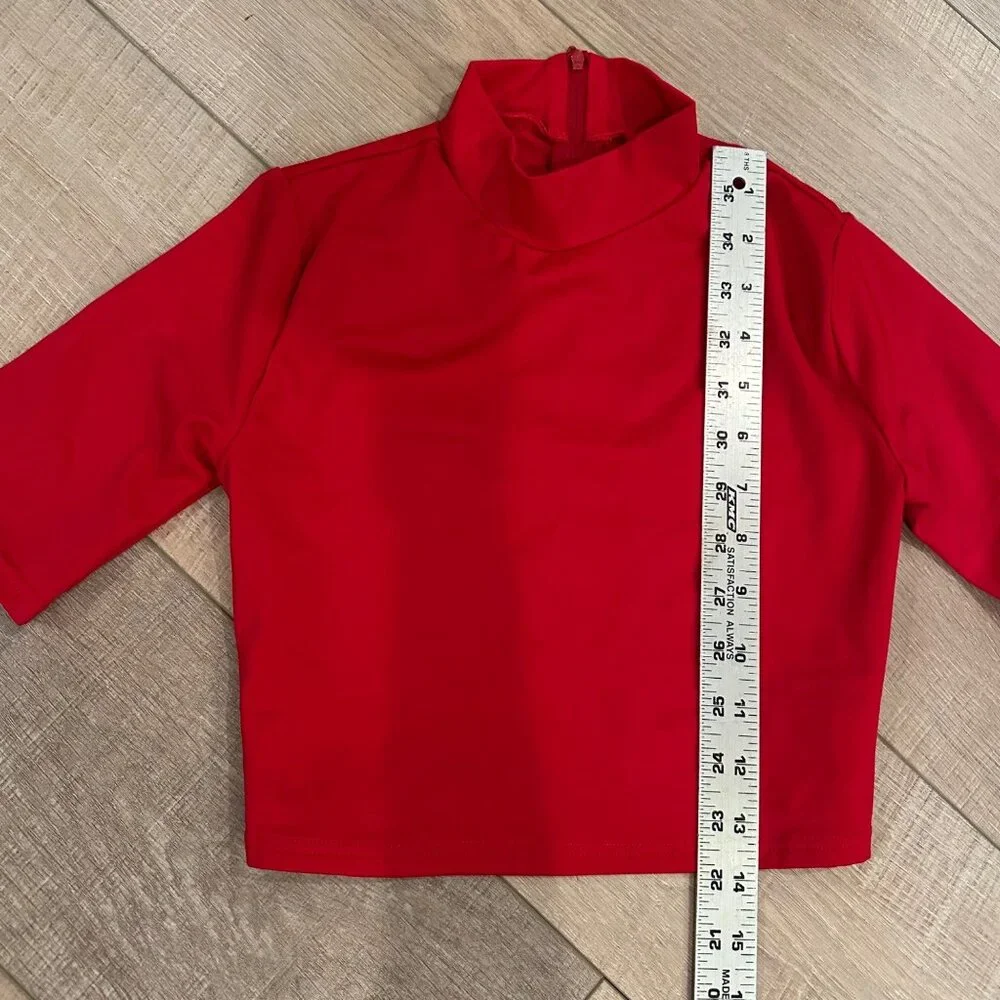 BALERA RED CROPPED BASE TOP LARGE CHILD COMPETITION DANCE